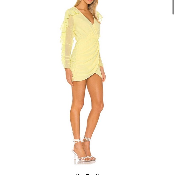 NBD pastel yellow indira mini dress from revolve ✨🌟 size small NWT - Picture 3 of 7